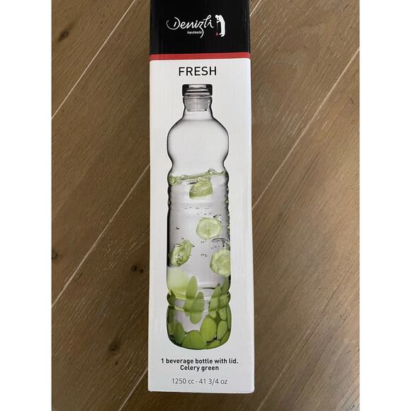 NIB Denizli Handmade crystal DOF celery, green bottle and clear/green - Picture 2 of 5